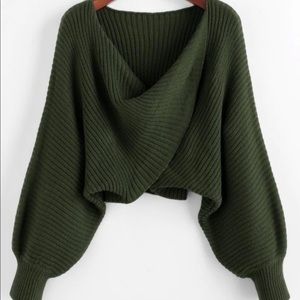 Criss cross cropped sweater